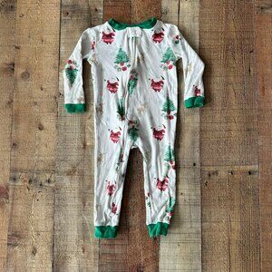 Rabbit + Bear Long Sleeve Christmas Pajamas Zip Front Organic Cotton 24 months